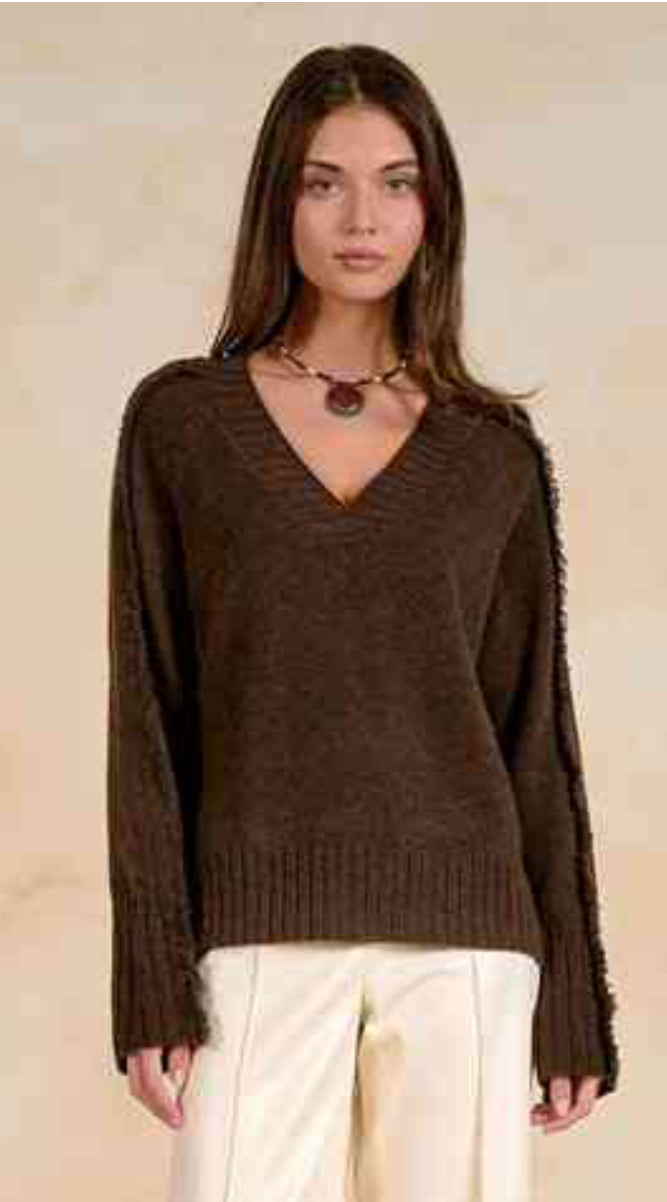 Fray V Neck Sweater