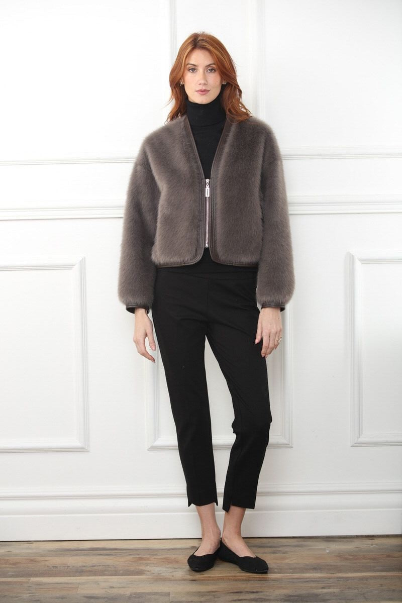 Faux Fur Zip Jacket