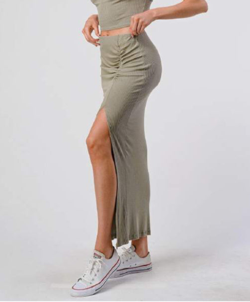 Front Shirring Skirt