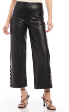 Load image into Gallery viewer, Faux Leather Button Hem Pant