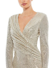 Load image into Gallery viewer, Sequined Faux Wrap Gown