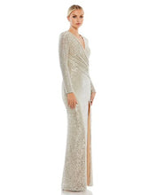 Load image into Gallery viewer, Sequined Faux Wrap Gown