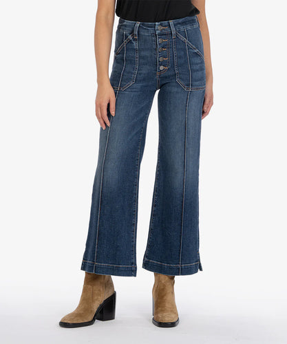 Meg High Rise Wide Leg Patch Pocket Jeans