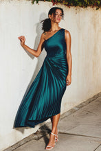 Load image into Gallery viewer, Midi One Shoulder Pleated Dress