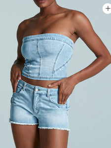 Do It All Denim Tube Top