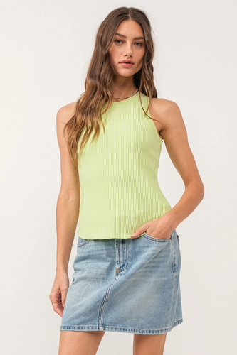 Cora Tank in Pale Lime
