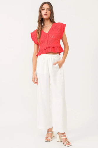 Delaney Knit Top in Infra Red