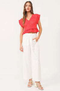 Delaney Knit Top in Infra Red