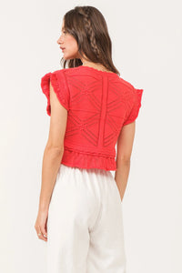 Delaney Knit Top in Infra Red