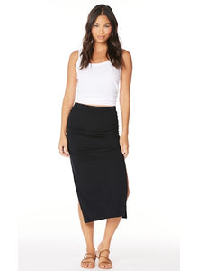 Shirred  Midi Skirt