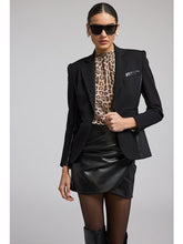 Load image into Gallery viewer, Gayle Vegan Leather Ponte Combo Blazer