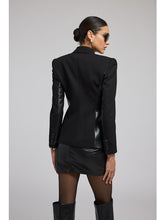 Load image into Gallery viewer, Gayle Vegan Leather Ponte Combo Blazer