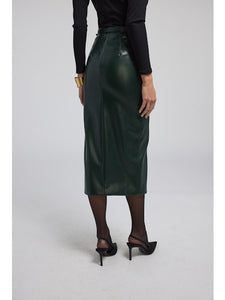 Kiva Vegan Leather Midi Skirt