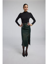 Load image into Gallery viewer, Kiva Vegan Leather Midi Skirt