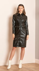 Destiny Faux Leather Shirt Dress