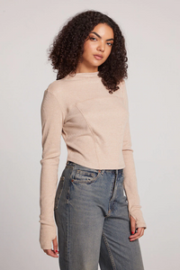 Stretch Rib Knit L/S Top