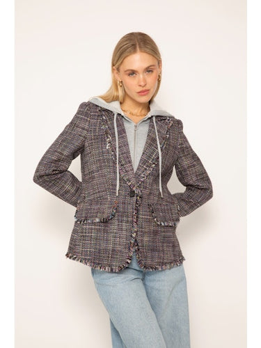 Kaeda Frayed Tweed Dickey Jacket