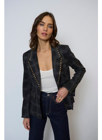 Jay Plaid Studded Jacket
