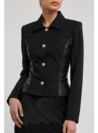 Robby Vegan Leather Combo Ponte Jacket