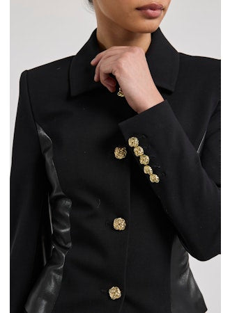 Robby Vegan Leather Combo Ponte Jacket