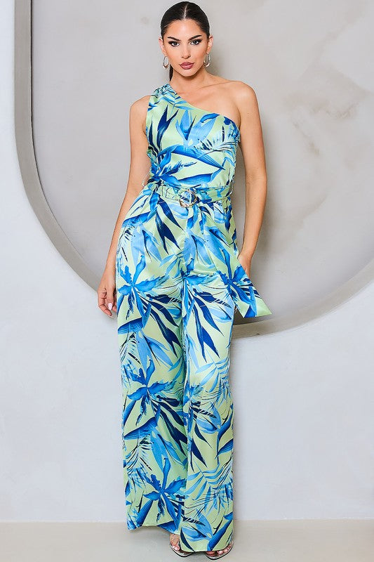 Open Back One Shoulder Jumpsuit