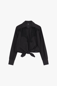 Eyelet Tie Front Top