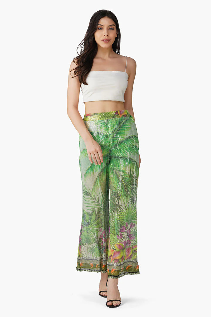 Palm Tree Sequin Pants