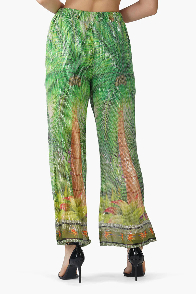 Palm Tree Sequin Pants