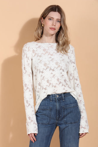 Flower Textured Stretch Top