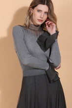 Load image into Gallery viewer, Mock Neck Top w/ Peplum Cuff