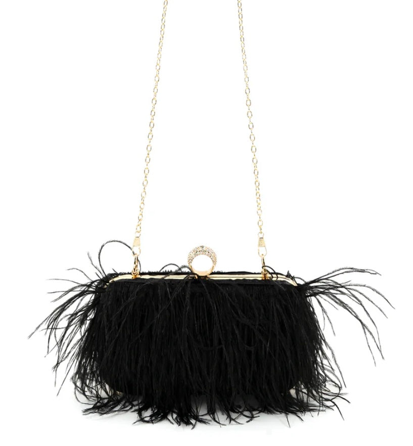 Feather evening Clutch