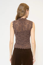 Load image into Gallery viewer, Stella Sleeveless Stretch Lace Turtleneck