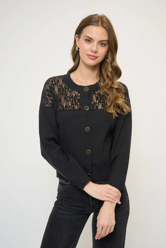 Stella Lace Knit Twofer Sweater