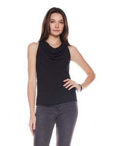 Isabella Cowl Neck Pinstripe Top