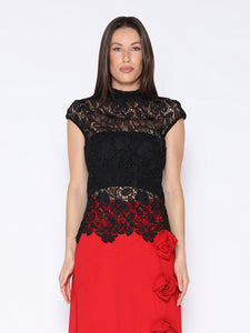 Lace Cap Sleeve Top