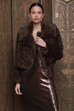 Load image into Gallery viewer, Leopard Faux Fur Cropped Coat