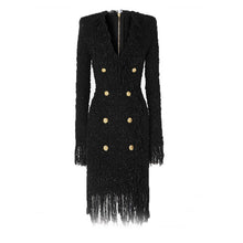 Load image into Gallery viewer, Tweed Fringed Tassel Dress