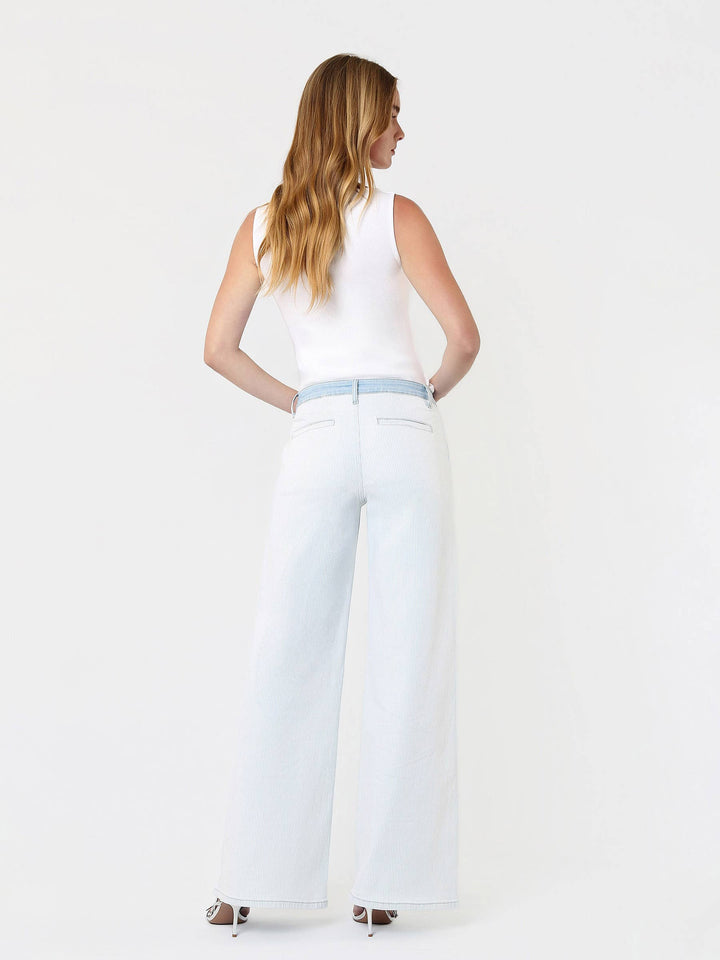 Hi Rise Stripe Denim