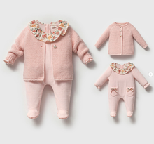 Load image into Gallery viewer, Nipperland - Velvet &amp; Knit Baby Girl Outfit – 2-Piece Fall/Winter Set
