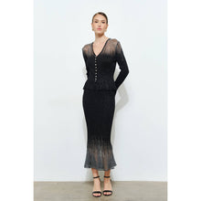 Load image into Gallery viewer, Metallic Lurex Jeweled Button Blouse