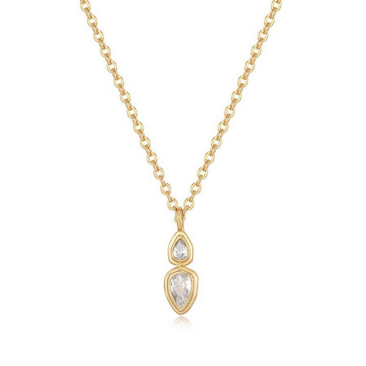 ACCITY - Zirconia Oval Round Pendant Necklace_CWMM5291