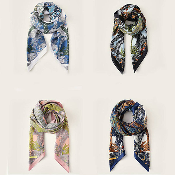ACCITY - Vintage French Print Scarf – 90cm Silk Feel Square_CWASC0172
