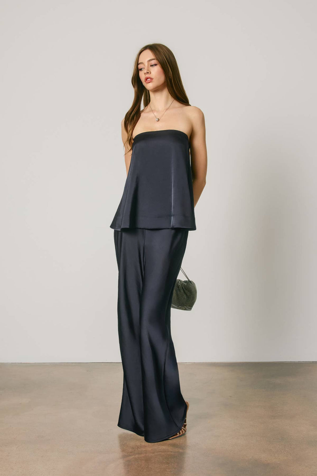 Satin Relaxed Straight Leg Pants