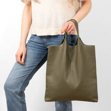 Load image into Gallery viewer, Sarta Pelle - Paloma Italian Leather Shoulder Bag- Khaki, Pebbled