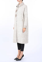 Load image into Gallery viewer, Floral Jacquard Print Embellished Faux Fur Coat