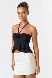 ROSETTE DETAIL HALTER