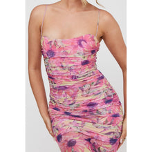 Load image into Gallery viewer, FLORAL PRINT MESH DRESS
