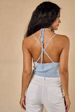 Load image into Gallery viewer, Light Blue Lace up Top