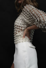 Load image into Gallery viewer, Flower Mesh Top with Pearls