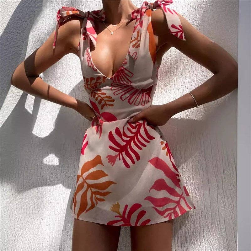 Sleeveless Tie Mini Dress